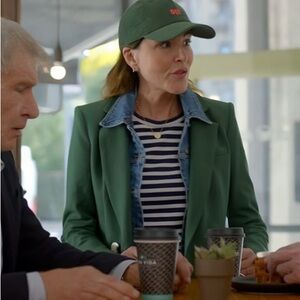 Veronica Beard Kona Dickey Blazer size 10 plus Clare V striped linen top size M